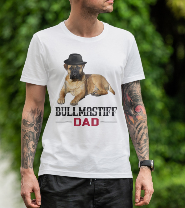 Bullmastiff Dad With Dog Lovers Hat T-Shirt