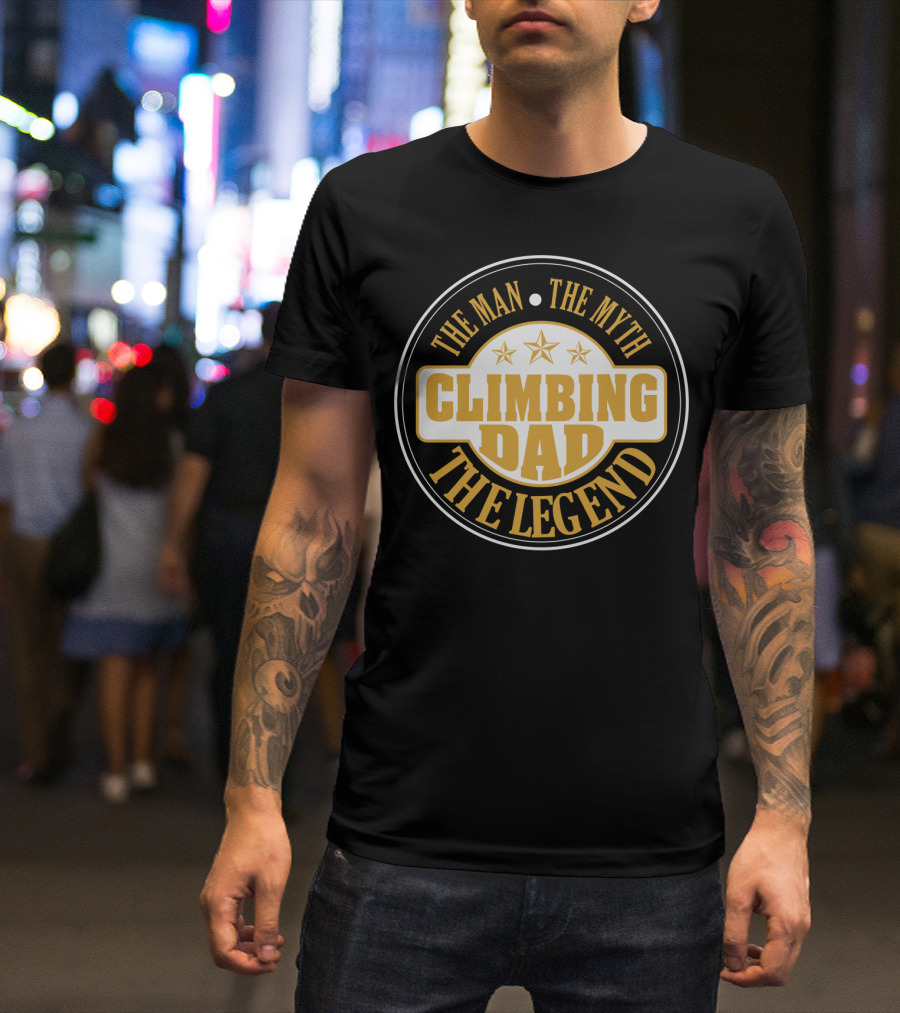 Climbing Dad The Man The Myth The Legend S37 Stars T-Shirt