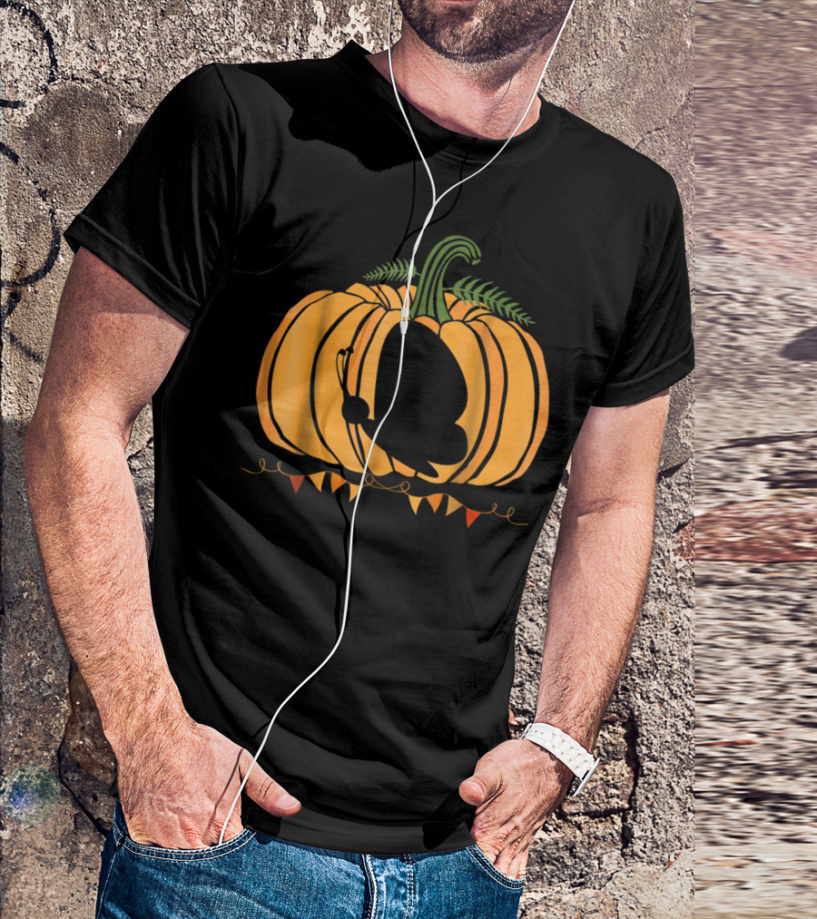 Cool Butterfly And Pumpkin Halloween For Kid Dad Mom T-Shirt