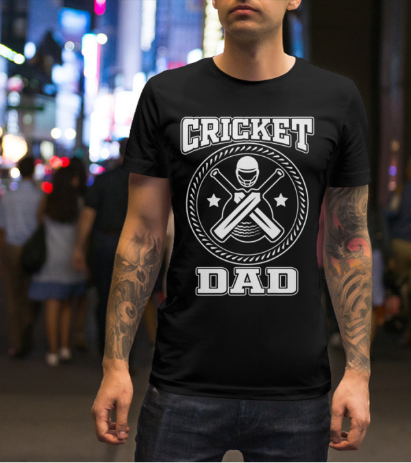 Cricket Dad Sports Bat Ball Team Game T-Shirt