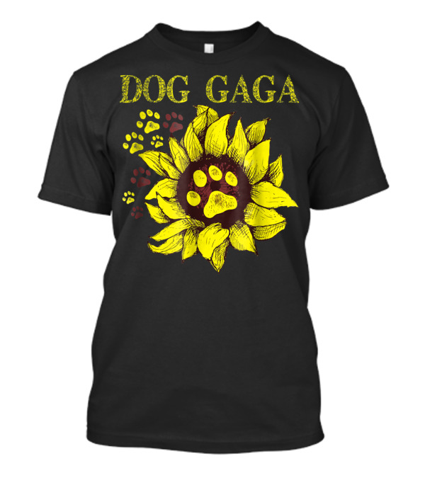 Dog Gaga Sunflower Paw Prints T-Shirt