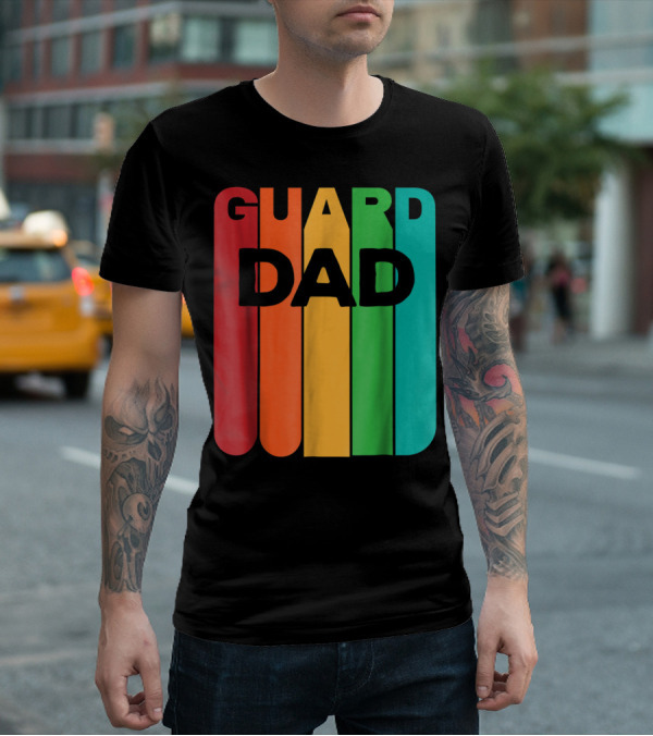 Color Guard Dad Rainbow Stripes T-Shirt