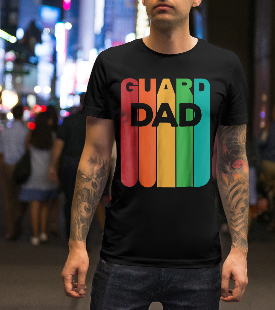 Color Guard Dad Rainbow Stripes T-Shirt