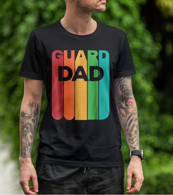 Color Guard Dad Rainbow Stripes T-Shirt