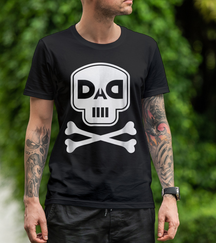 DAD White Skull Crossbones Logo Rap Merch56 T-Shirt