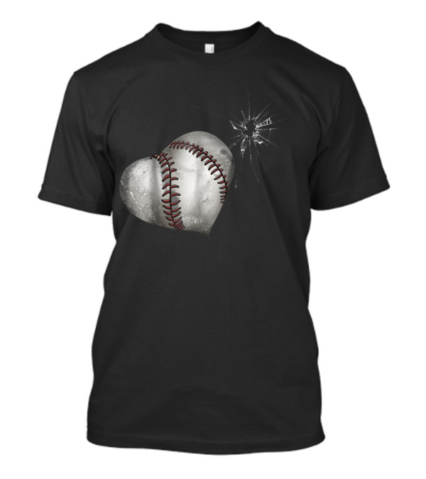 Baseball Heart Crack Funny Cute Love T-Shirt