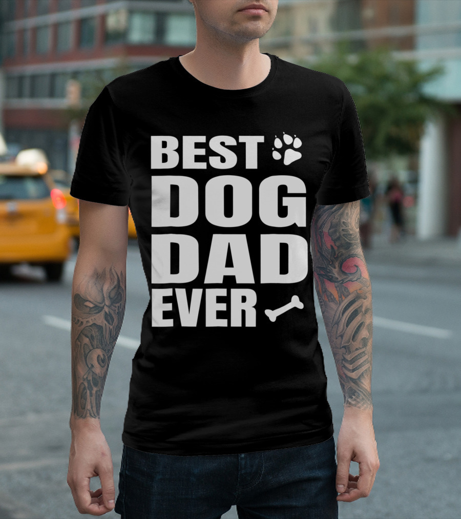 Best Dog Dad Ever Paw Bone Distressed Idea61 T-Shirt