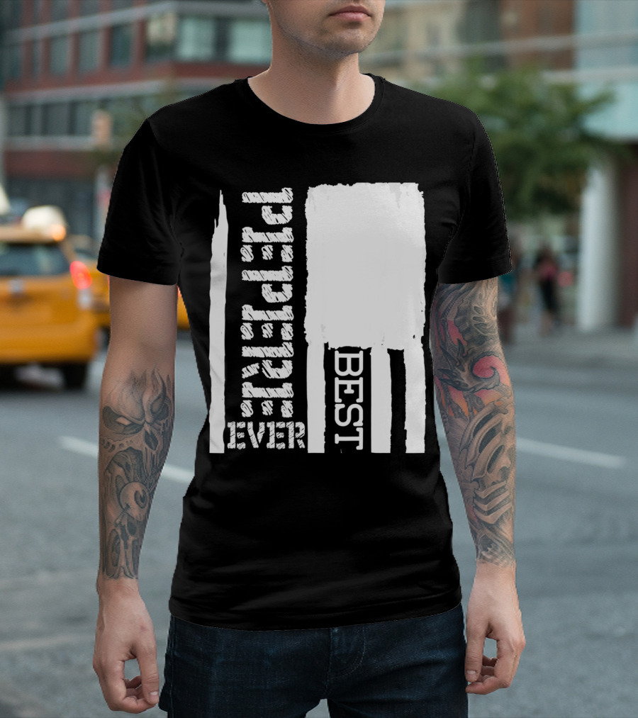 Best Pepere Ever Distressed Flag T-Shirt