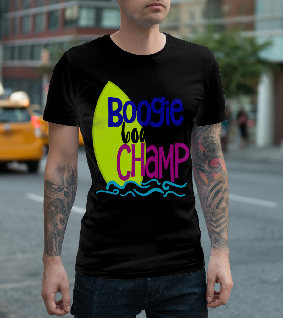 Boogie Boardin' Champ Surfing Summer Dad43 T-Shirt