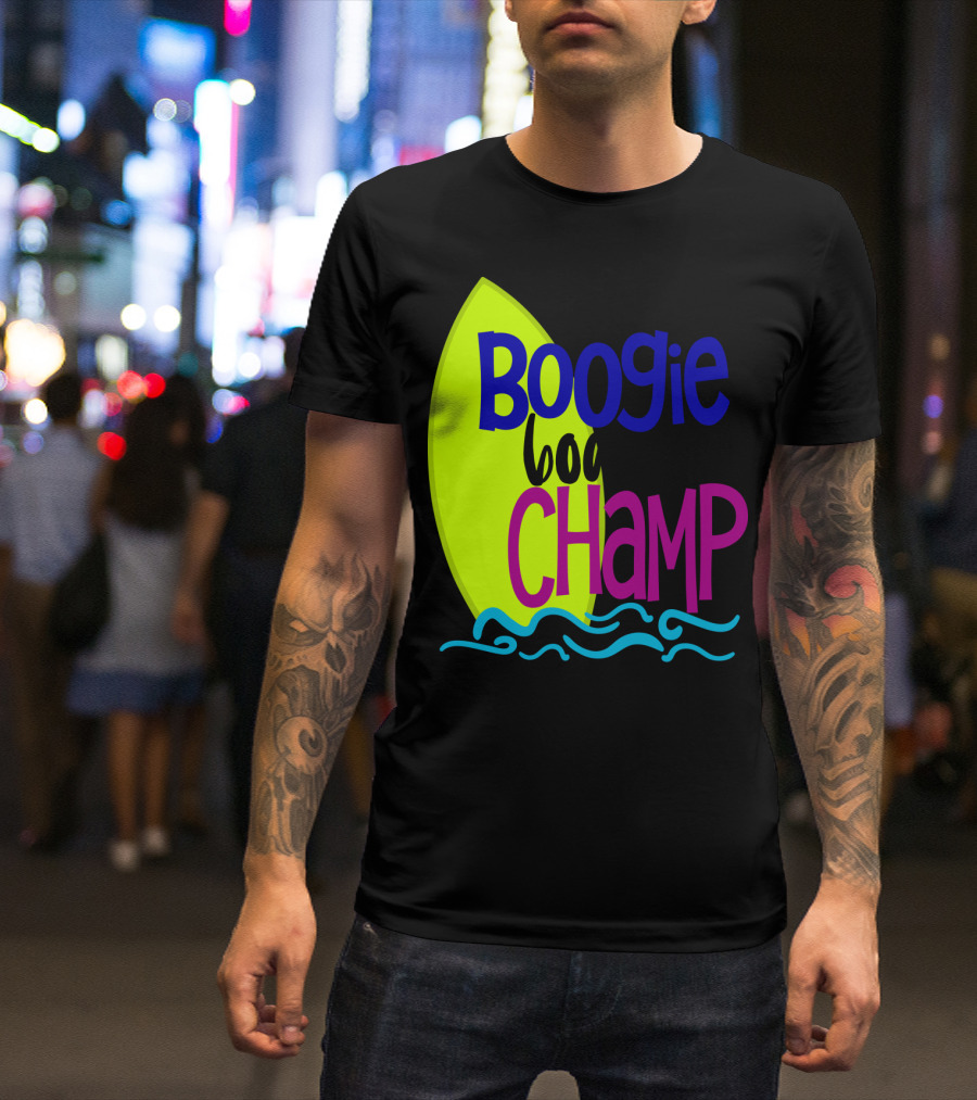 Boogie Boardin' Champ Surfing Summer Dad43 T-Shirt