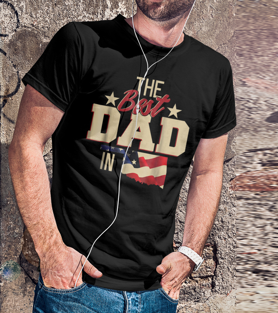 The Best Dad In Oklahoma With Stars And Flag T-Shirt
