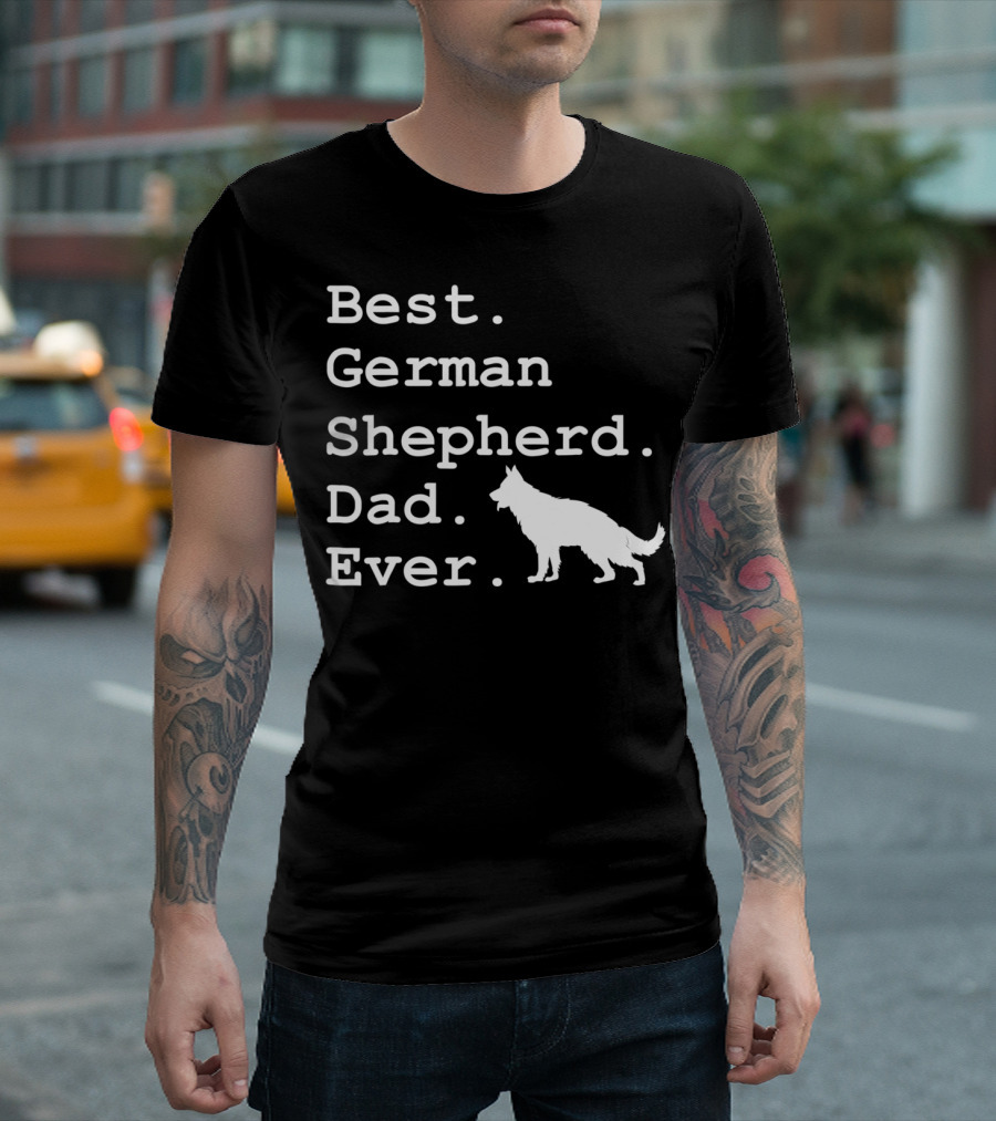Best German Shepherd Dad Ever Funny Dogs Lovers Iconic T-Shirt