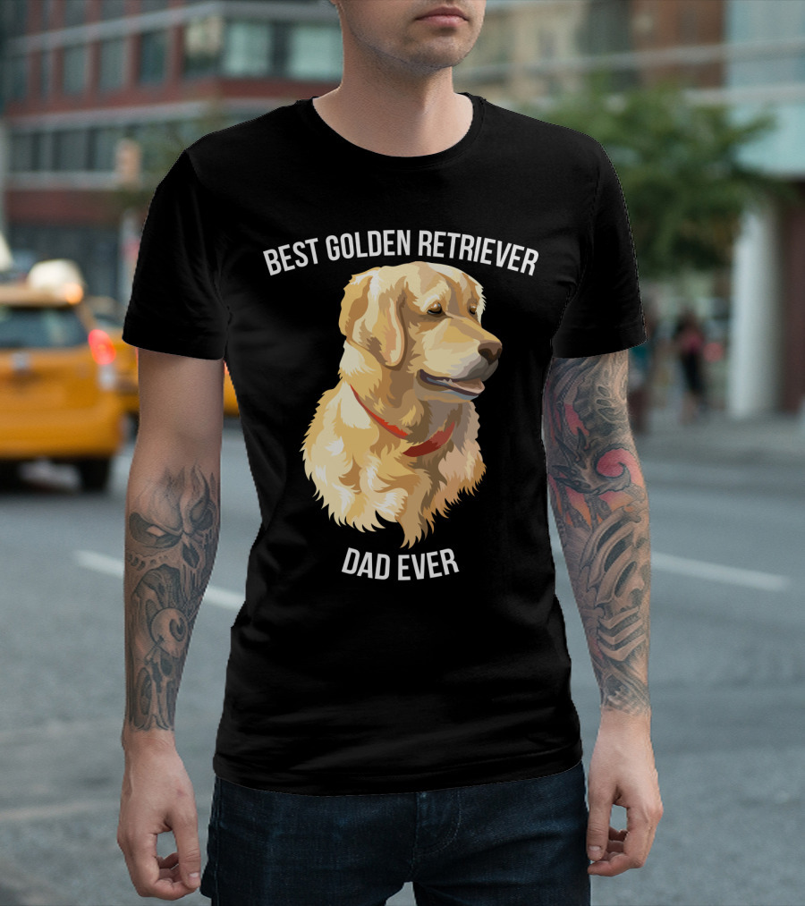 BEST GOLDEN RETRIEVER DAD EVER Retriever Dog Mens77 T-Shirt