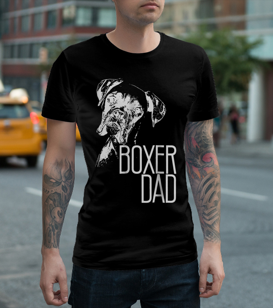 Boxer Dad Dog Face T-Shirt