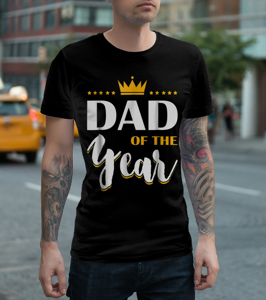 Dad of the Year Crown Stars T-Shirt
