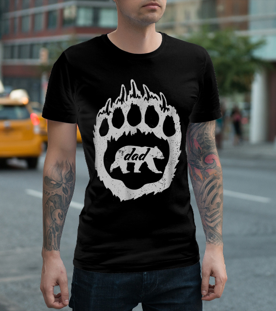 Dad Bear Paw52 Graphic With Bear T-Shirt