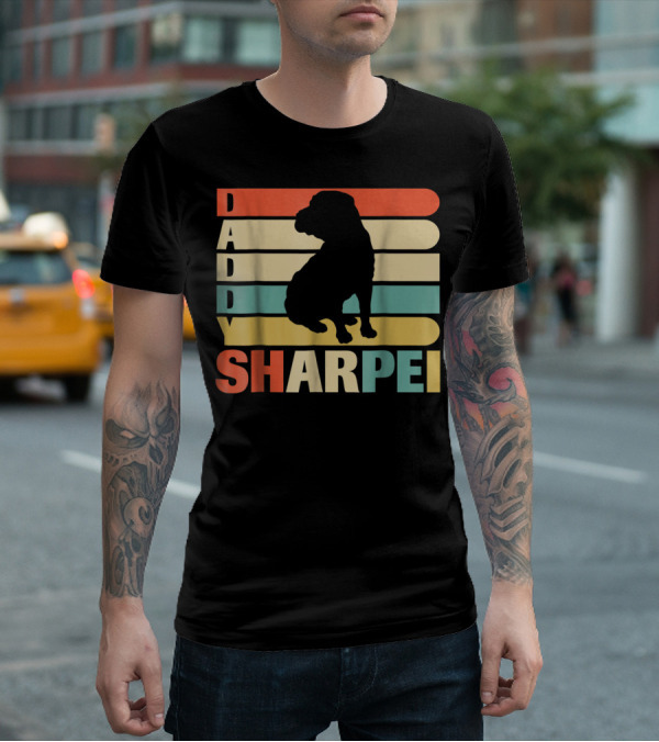 Daddy Sharpei Vintage Love Dog43 Retro T-Shirt