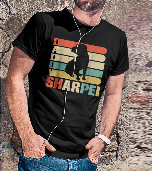 Daddy Sharpei Vintage Love Dog43 Retro T-Shirt