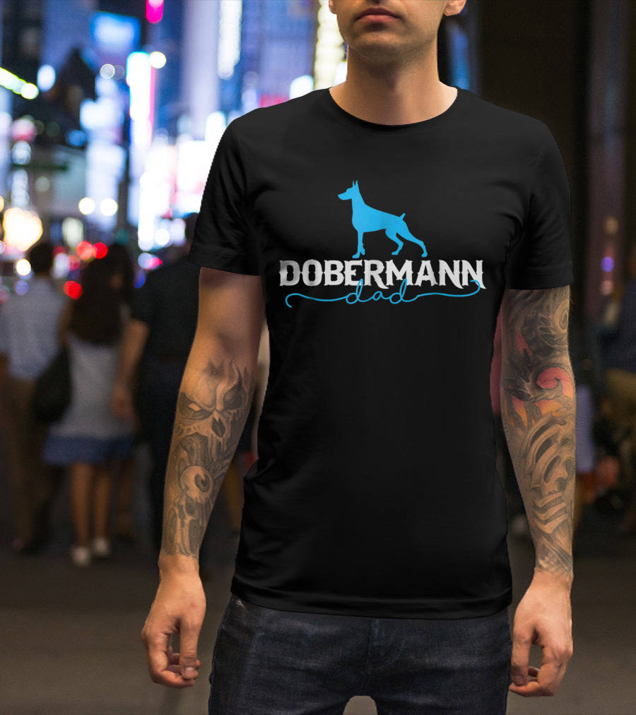 Dobermann Dad Blue T-Shirt