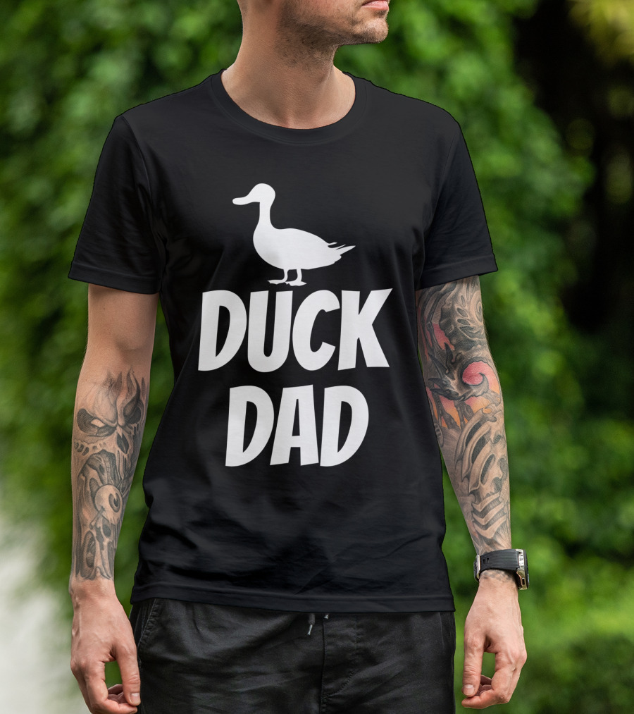 Duck Dad Funny Cute Duck Pet Black42 Duck Dad T-Shirt