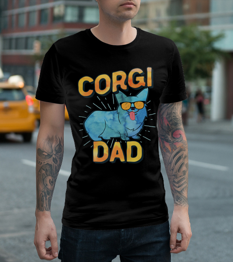 Corgi Dad Men Pembroke Welsh Corgi Sunglasses 85 T-Shirt