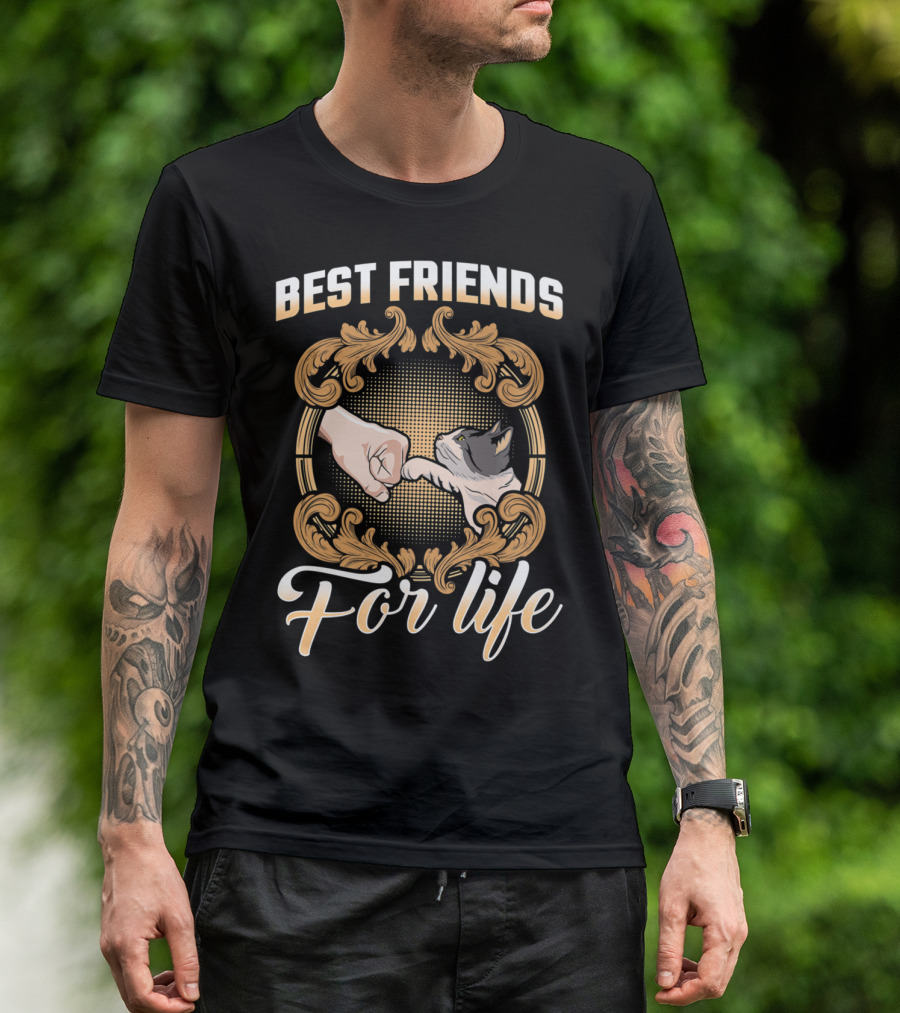 Crazy Cat Lady Best Friends For Life Fist Bump T-Shirt
