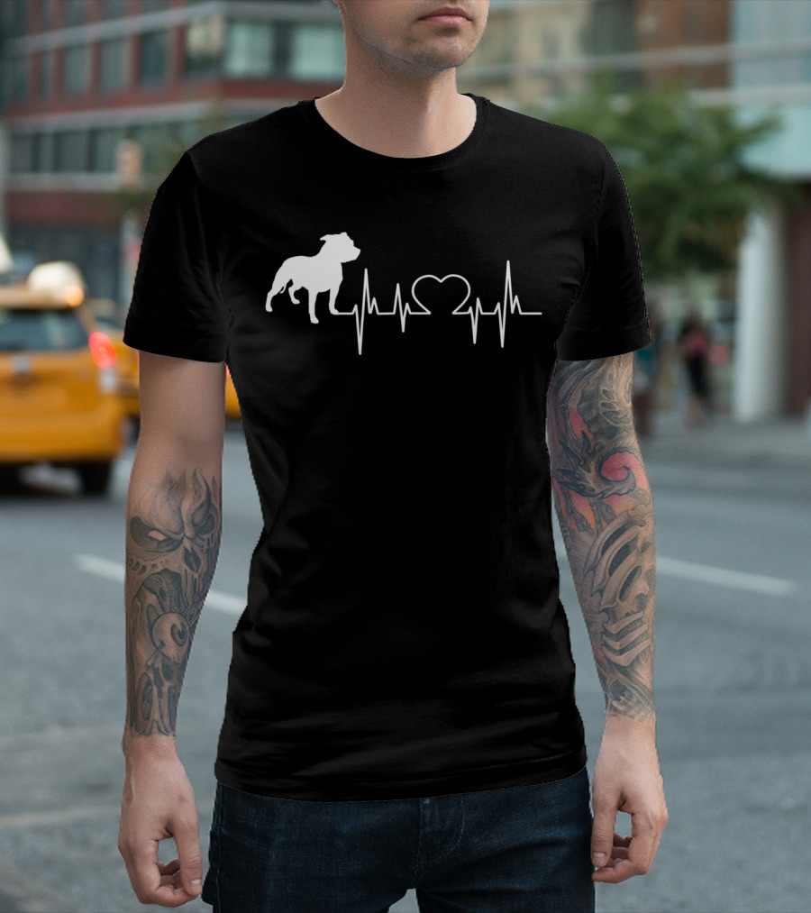 American Pit Bull Terrier Heartbeat Line T-Shirt