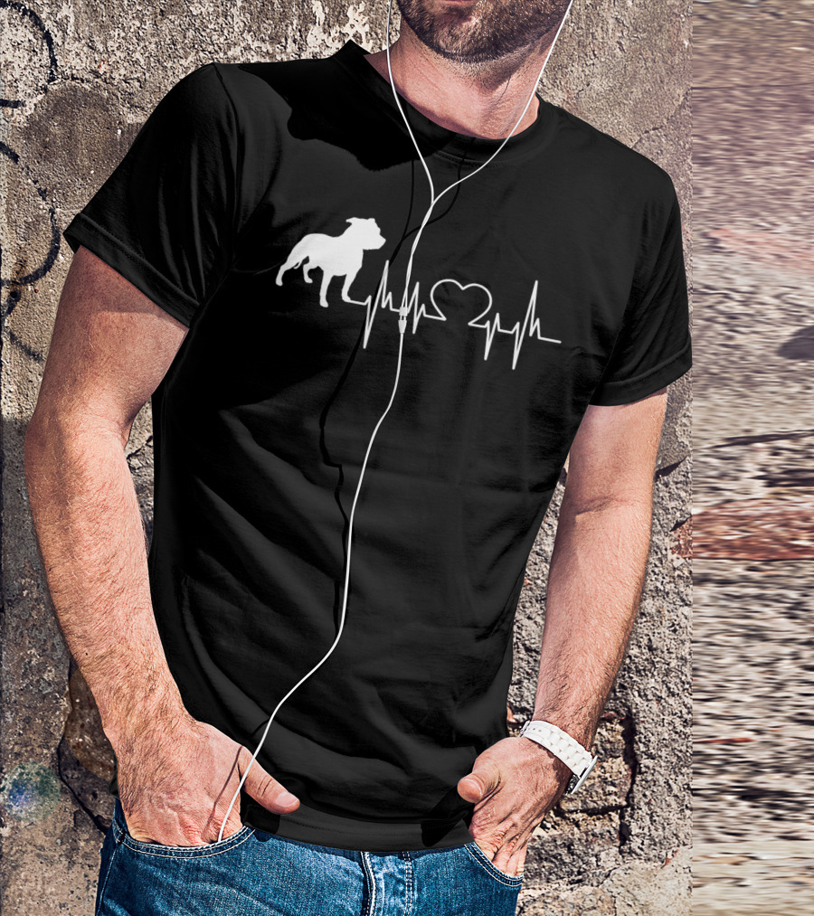 American Pit Bull Terrier Heartbeat Line T-Shirt