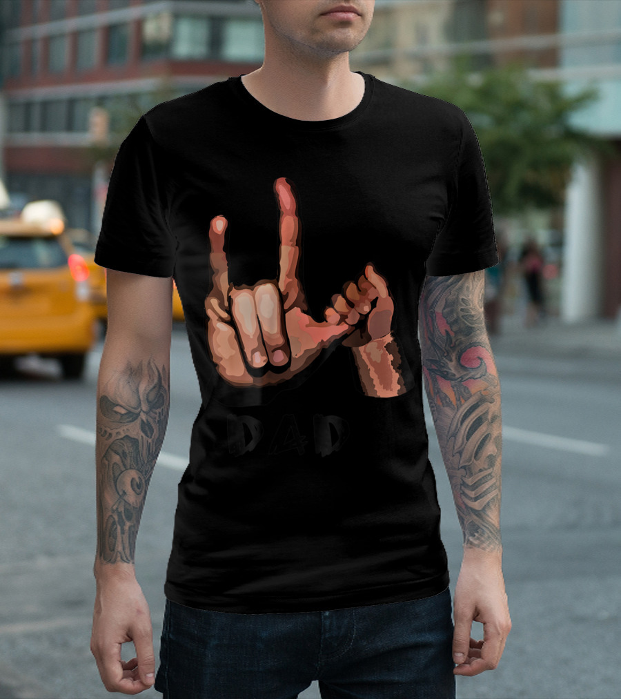 ASL Dad Deaf Hand Sign Language Gesture T-Shirt