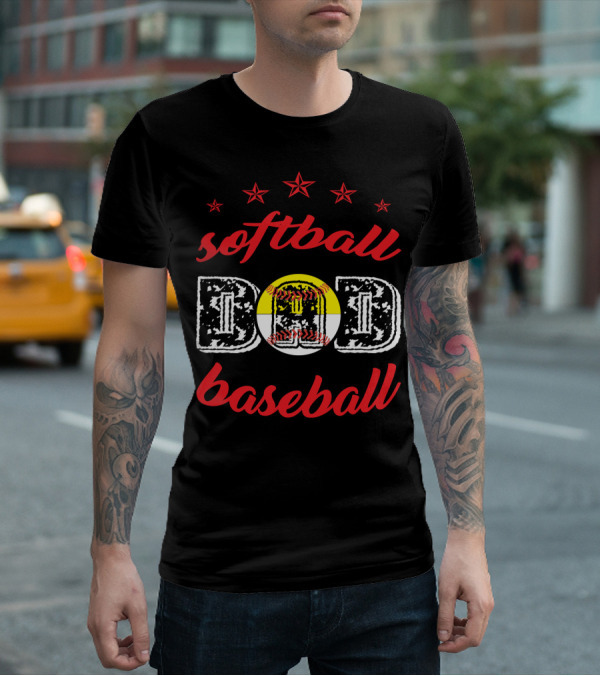 Softball Baseball Dad Stars T-Shirt