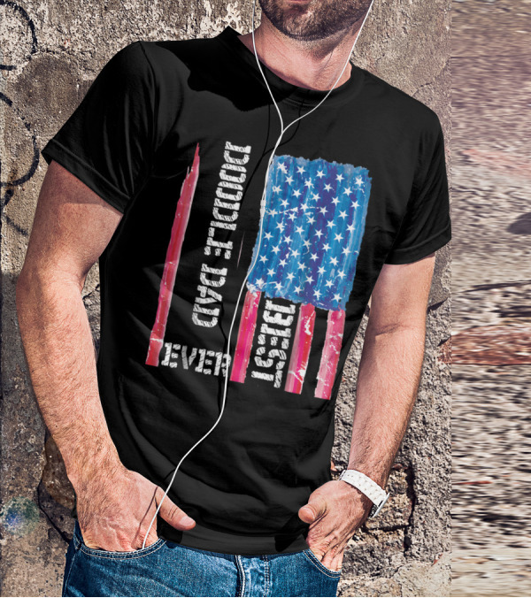 Best Doodle Dad Ever American Flag Distressed Patriotic T-Shirt