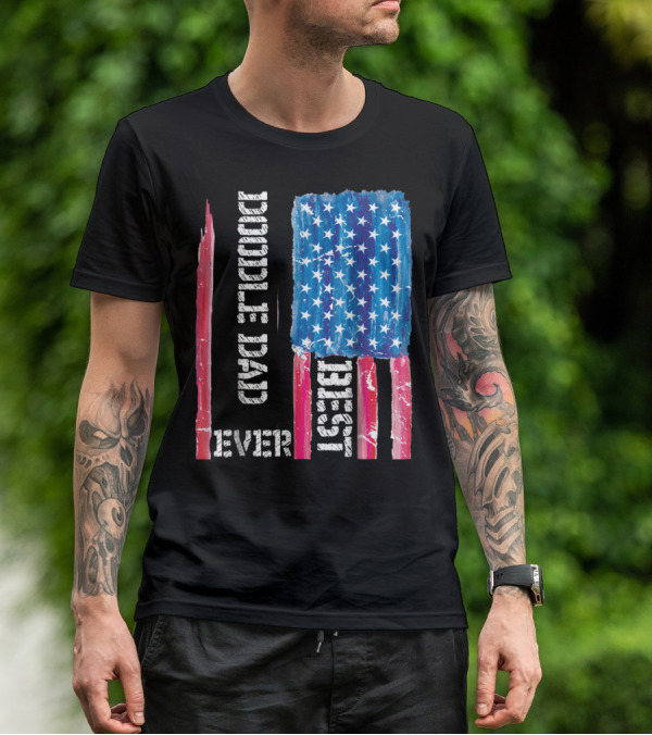 Best Doodle Dad Ever American Flag Distressed Patriotic T-Shirt