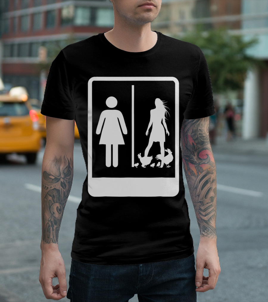 Chicken Dad Funny Rooster My Wife Farmers43 Silhouette Duo With Chickens T-Shirt