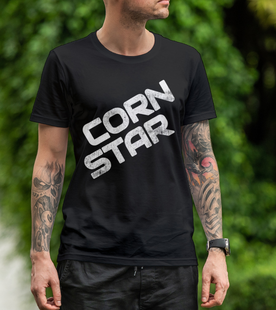 Corn Star Funny Dad Fathers Cornhole Bar Beer Toss Game T-Shirt