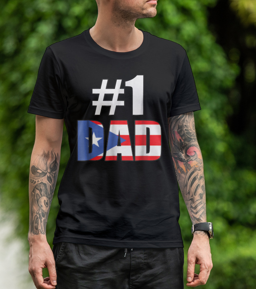 1 Dad Puerto Rico Flag T-Shirt