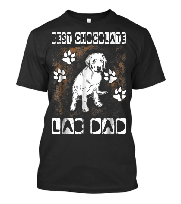 Best Chocolate Lab Dad Paw Print Labrador T-Shirt