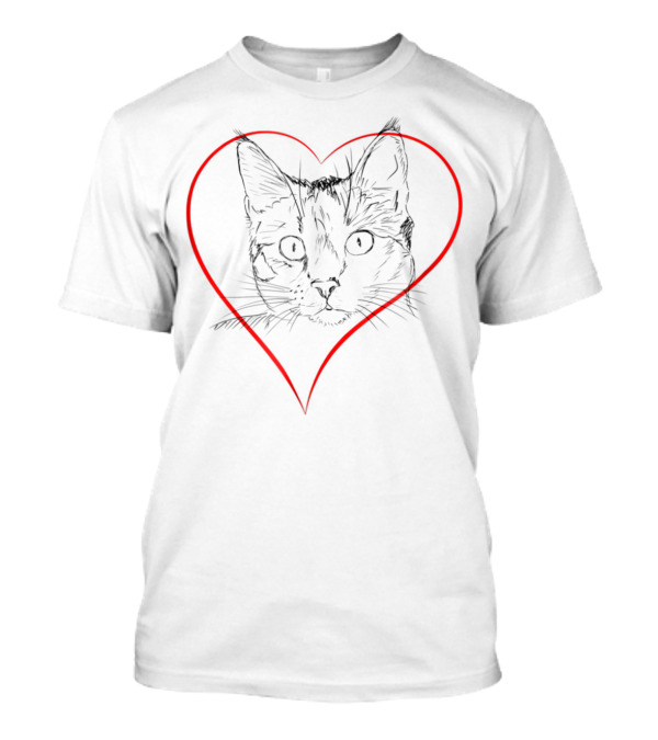 Cats Funny Cat Love Kitten Cat Mom And Cat Dad Heart Shape T-Shirt
