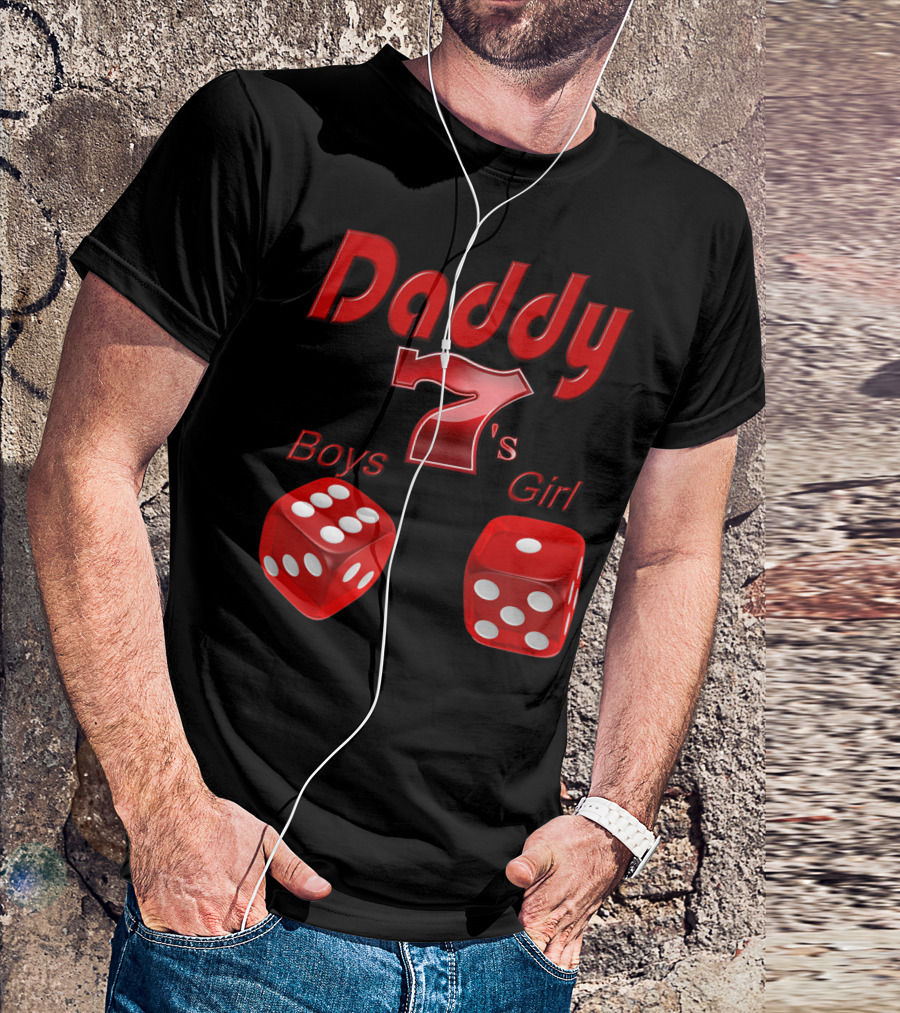 Daddy 7 Boys 1 Girl Red Dice Vegas T-Shirt