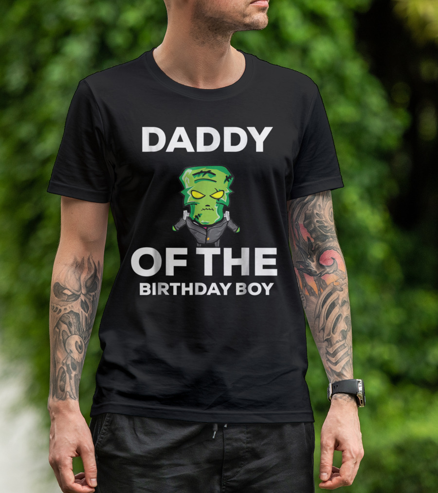 Daddy Of The Birthday Boy Frankenstein Horror T-Shirt