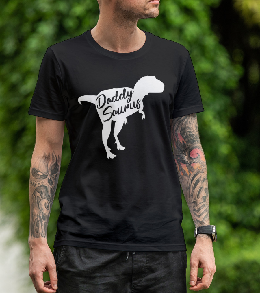 Daddy Saurus Rex By Paparex Amazing Dad52 Dinosaur T-Shirt