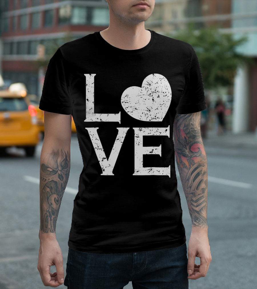 Love Heart Baseball Sports Vintage T-Shirt