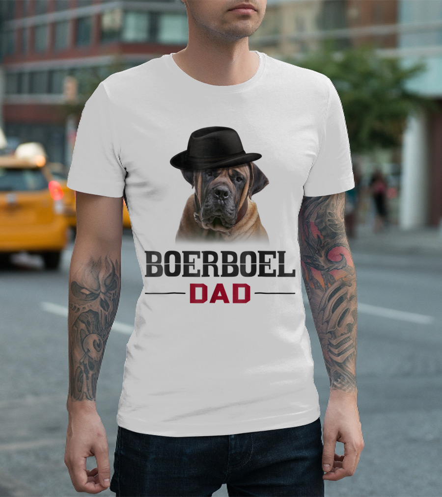 Boerboel Dad Hat Wearing Dog Lovers T-Shirt
