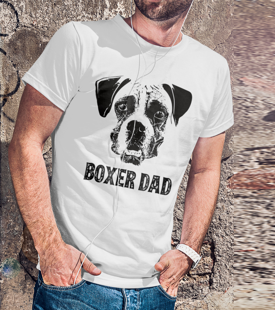 Boxer Dog Dad Boxer Dad Face T-Shirt