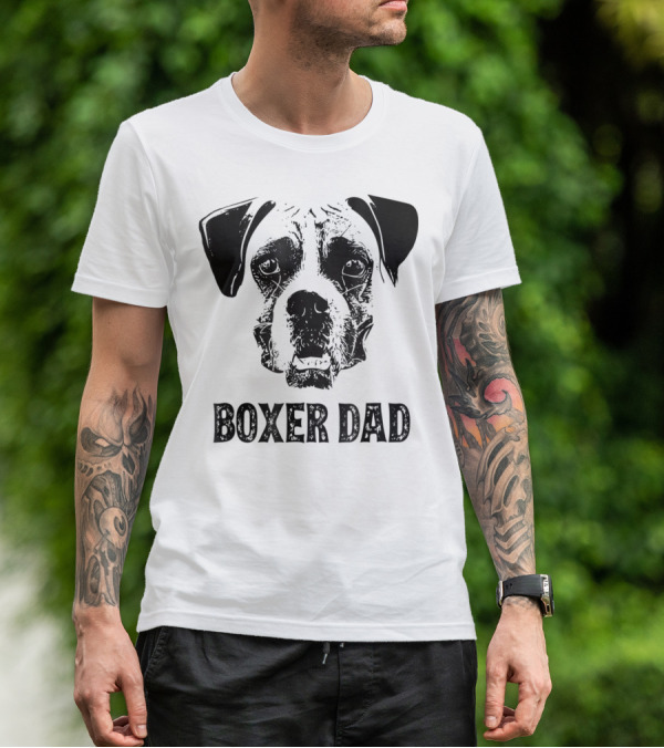 Boxer Dog Dad Boxer Dad Face T-Shirt