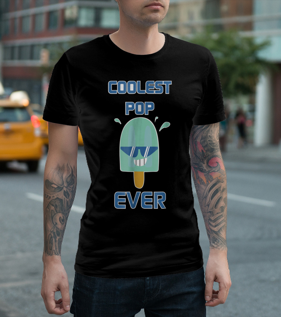 Coolest Pop Ever Funny Popsicle Ice Cream Dad T-Shirt