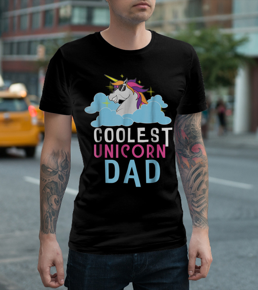 Coolest Unicorn Dad Father Parent Magical T-Shirt