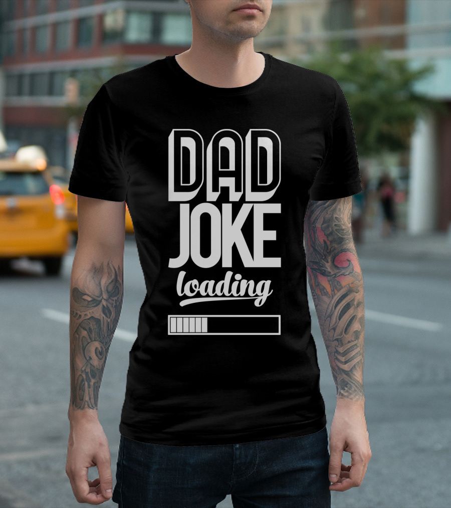Dad Joke Loading Funny Daddy Retro Humor Icon Loading Bar T-Shirt