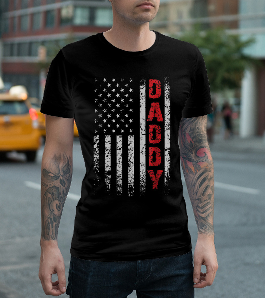 Daddy American Flag Patriotic Dad T-Shirt
