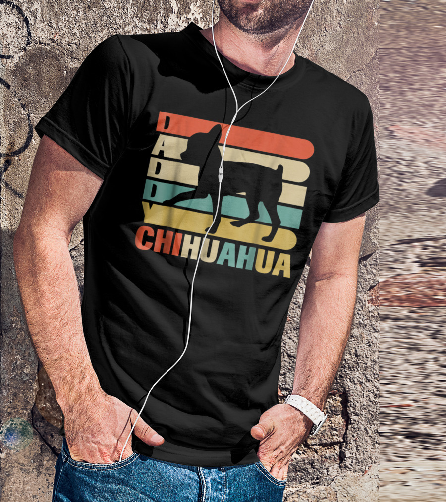 Daddy Chihuahua Vintage Love Dog80 Retro T-Shirt