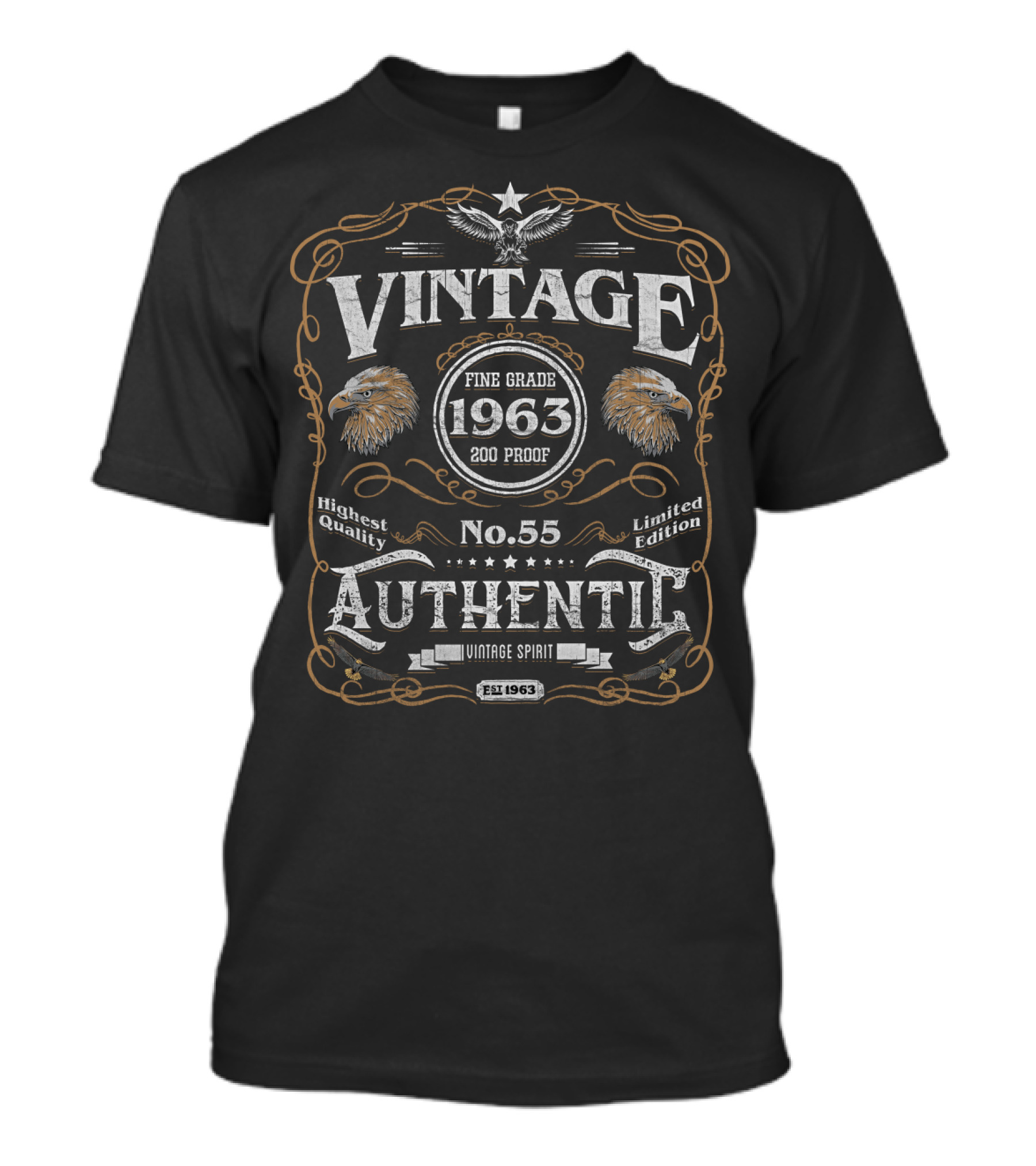 Vintage Authentic 1963 No. 55 Highest Quality Vintage Spirit T-Shirt